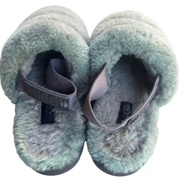 UGG Women's Fluff Yeah Slide Sandals Size 6 Gray Sheepskin Faux Fur Slippers - Picture 4 of 8